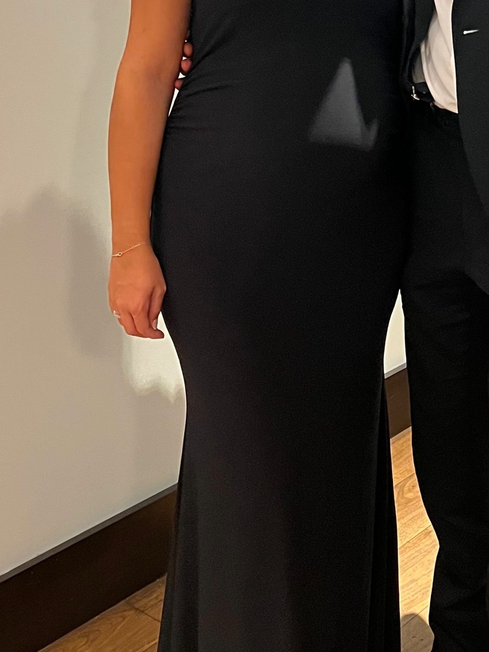 Club L London Black Maternity Dress with Sleek Silhouette